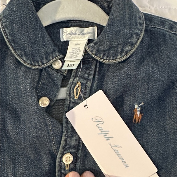 Ralph Lauren Blue Denim Baby Dress Set - Picture 5 of 6